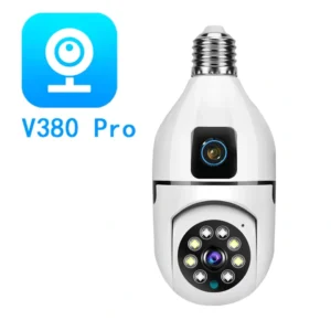 V380 Pro Dual Lens PTZ Bulb Security Camera