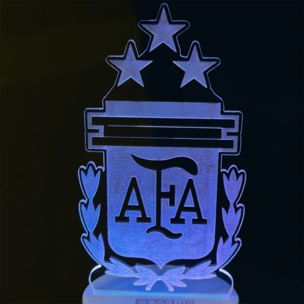 Acrylic Multicolor Night Lamp (Argentina Football Logo)