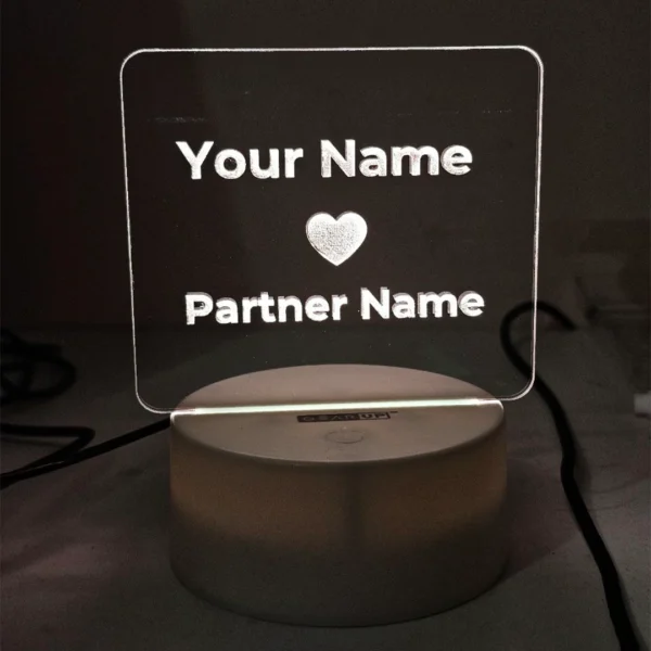 Customizable Love Acrylic Lamp (X Love Y)