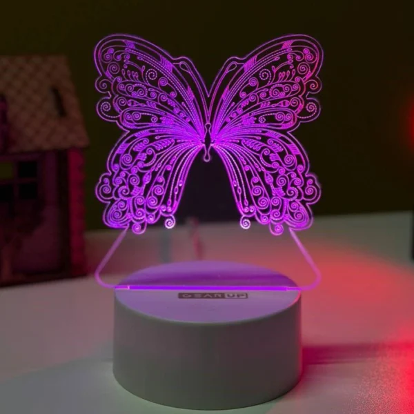 Acrylic Multicolor Night Lamp (Butterfly)