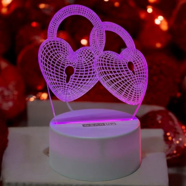 Acrylic Multicolor Night Lamp (3D Love Lock)