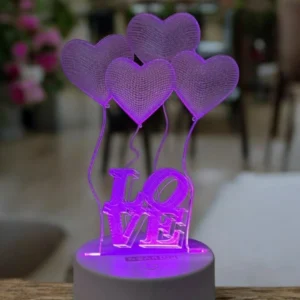 Acrylic Multicolor Night Lamp (Love Baloon)