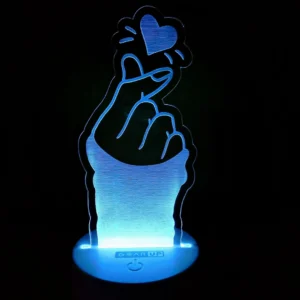 GearUP Acrylic Multicolor Night Lamp (Finger Heart)