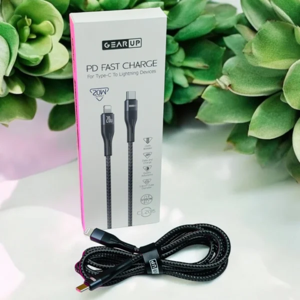 GearUP CL2015 Type-C to LIghtning 20W PD Fast Charging Cable & Data Cable 1.5m Main