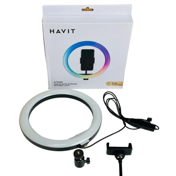 Havit ST7026 - RGB LED Ring Light with Tripod for Content Creator