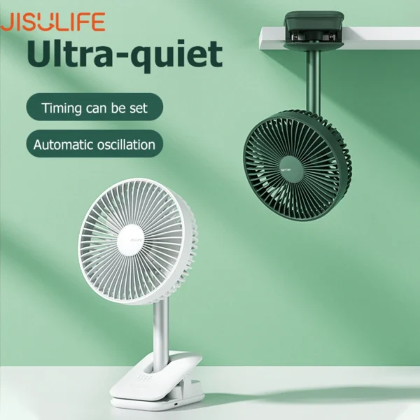 JISULIFE FA13R Rechargeable Clip Fan (8000mAh) - Image 3